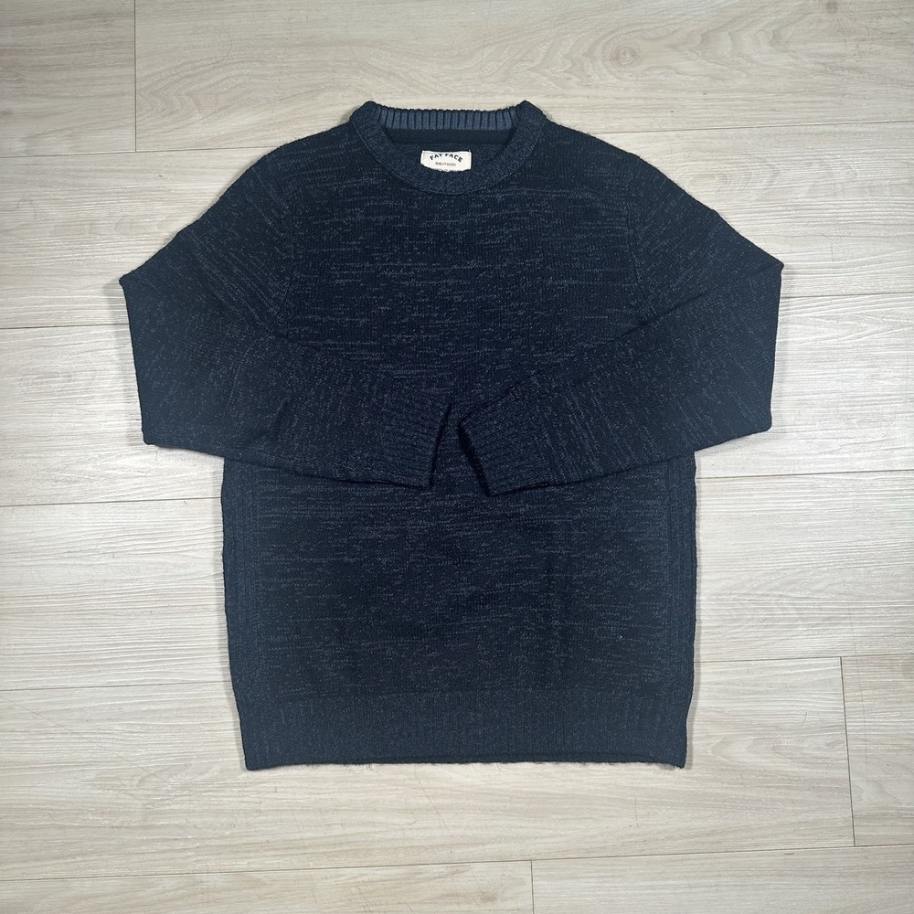 Fat Face Men Size Medium Black Cotton Blend Knit Crew Neck Jumper‎ Casual Warm
